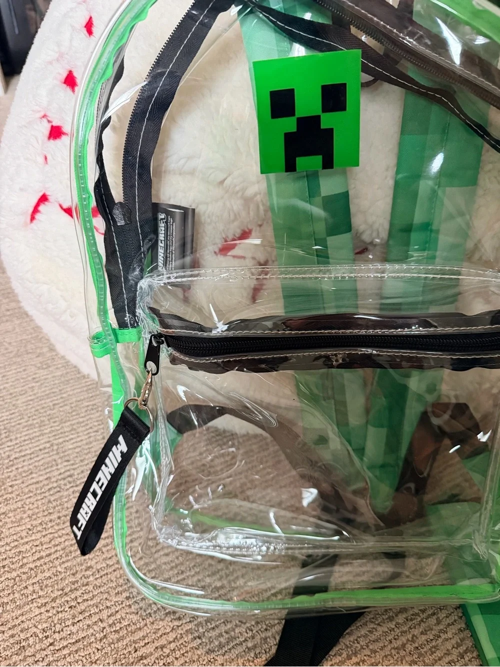 Kids Clear Minecraft Backpack NWOT